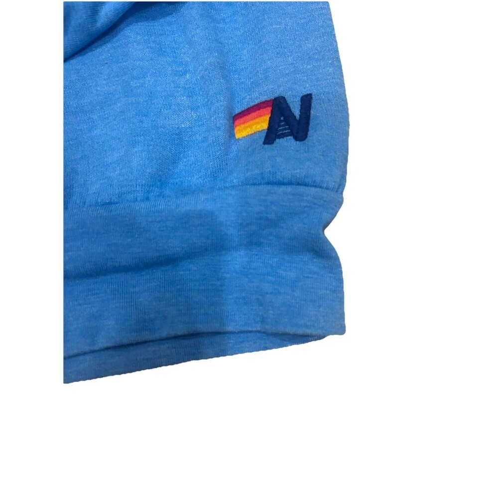 Aviator Nation Small Blue Crewneck Sweatshirt with Neon Stripes - Picture 3 of 7